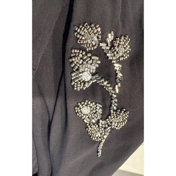 Hope & Ivy Black Embellished Beaded Romilie Jumpsuit Tie Back Size 10 Evening - Picture 10 of 10